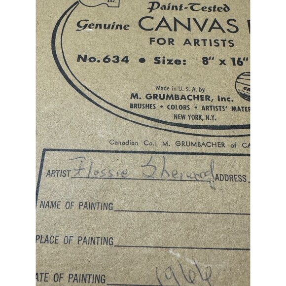 Vintage 1966 Still Life Painting On Grumbacher Canvas Panel 8" X 16" By Flossie - Picture 7 of 9